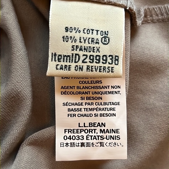LL Bean Perfect Fit Pants, Original Tapered-Leg khaki Tan Size LP - Picture 9 of 9